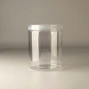 Pot de stockage en plastique PET transparent sans BPA de 300 ml/500 ml/1000 ml à large ouverture avec bouchon à vis en aluminium pour crème de soin de la peau et cosmétiques - Product Image 4