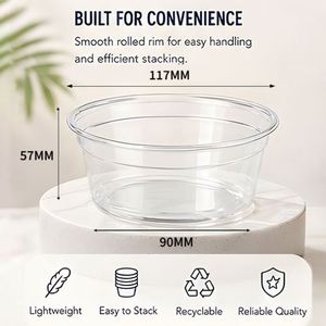 Tazón Desechable de PET para Ensalada de 12 oz, Tazón para Helado, Tazón para Pizza de Frutas y Verduras, Resistente a Bajas Temperaturas y Engrosado - Product Image 4