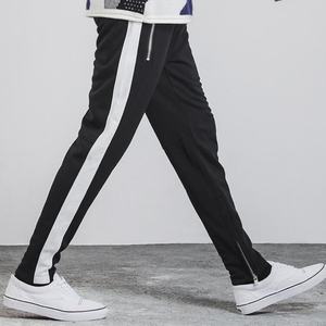 High Quality Wholesale <b>Mens</b> Jogging Sweat Pants <b>Trousers</b> Custom <b>Men</b> Stripe Plain Track Pants With Ankle Zippers - Product Image 5