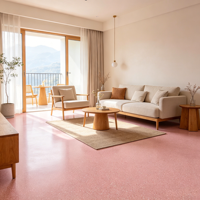 Peinture époxy à base de sable coloré auto-nivelante de haute qualité, faible teneur en COV, facile à nettoyer, effet marbre pour revêtement de sol en béton intérieur