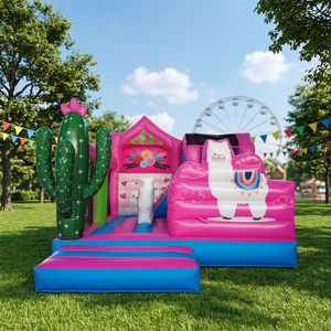 ปราสาทลมเป่าลมแบบปรับแต่งสีได้พร้อมโลโก้  ดีไซน์อัลปาก้า  วัสดุ PVC ป้องกันไฟ กันน้ำ ปลอดสารตะกั่ว  ใช้งานง่าย - Product Image 1