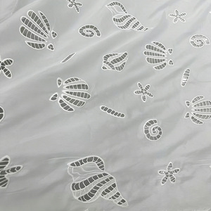 Tessuto in Pizzo di Cotone Puro Stile Spiaggia con Ricamo a Conchiglia e Stella Marina Tagliato al <span class=keywords><strong>Laser</strong></span> per Abiti e Gonne - Product Image 3