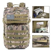 Sac à dos tactique 3D d'extérieur, respirant, imperméable, 45L, en tissu Oxford, ultra-léger, pour le sport, les voyages, la randonnée, l'alpinisme