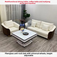 Table GemJoy Nouveau Style Rock Board pour salle à manger/café/mahjong, multifonctionnelle, luxe léger, moderne et simple, pour 4 joueurs, idéale pour petit appartement