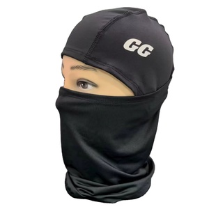 Cagoule noire personnalisée coupe-vent protection faciale casquette crâne avec logo de sérigraphie personnalisé - Product Image 5