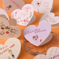 20 pièces/ensemble Cartes de vœux rectangulaires pliables en papier plastifié brillant, pour Thanksgiving, la Saint-Valentin, remerciements et anniversaires