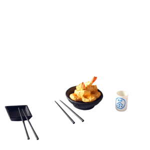 Xixi casa de muñecas Mini comida juego accesorios BJD escena circundante Bola de pescado japonés Ramen Bowl palillos salsa de inmersión - Product Image 1