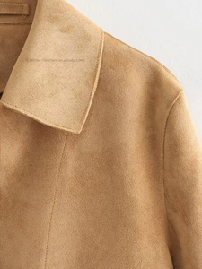 Women's Autumn Double-Pocket <b>Suede</b> Outerwear Fashion - Product Image 5