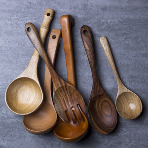 ชุดทัพพีตักซุปทำจากไม้ด้ามยาวพิเศษเครื่องใช้ในครัวสำหรับใช้ในบ้านและเชิงพาณิชย์ - Product Image 4