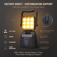 Lampe de travail industrielle - Rechargeable au lithium 12-24V - Lumière d'urgence pour la construction et le bricolage (personnalisable) - IP66 - Garantie de 2 ans