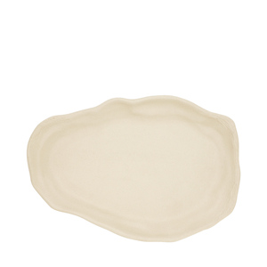 Assiette plate abstraite Oyster Crema 30x22cm - Product Image 1