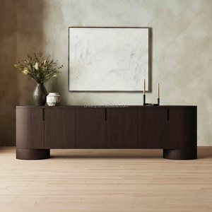 Console <span class=keywords><strong>TV</strong></span> <span class=keywords><strong>en</strong></span> teck massif FERLYLuxury, meuble de rangement moderne pour salon, personnalisable pour la maison et l'hôtel - Product Image 1