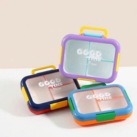 Boîte à bento compartimentée en plastique, boîte à lunch, porte-repas, pour étudiants, employés de bureau, mignonne, style Instagram, récipient alimentaire hermétique