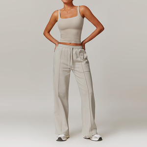 Completo sportivo da <span class=keywords><strong>donna</strong></span> YOKE: Top a maniche lunghe, pantaloni jogger, felpa, gilet yoga, reggiseno sportivo - Nuova collezione - Product Image 3