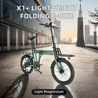 Vélo Électrique Pliant Léger Global Logistics Ready X1+ pour Trajets Quotidiens, Batterie Lithium 15AH, Moteur Arrière 350W, Cadre en Alliage de Magnésium