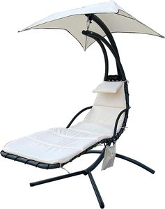 Silla <span class=keywords><strong>Colgante</strong></span> Curva Danlong de Diseño Moderno para Jardín, Patio o Terraza, <span class=keywords><strong>con</strong></span> <span class=keywords><strong>Sombrilla</strong></span> y Reposapiés - Product Image 3
