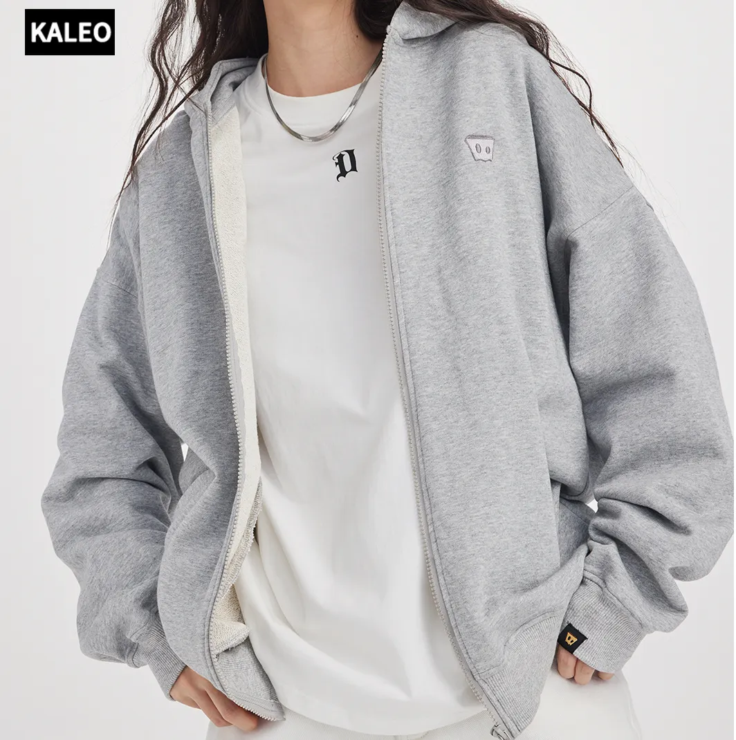 KALEO yüksek kalite özel Logo pamuk kapüşonlu tatlı boy kadın Hoodies