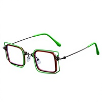 Monture de lunettes unique faite à la main, double couche, à monture complète, personnalisée, haut de gamme, tendance, ultra-légère, en métal, anti-lumière bleue