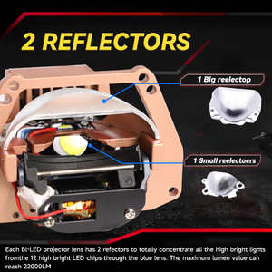REDSEA fábrica más nuevo <span class=keywords><strong>E160B</strong></span> 12 Chips 3,0 doble lente Bi Led proyector nueva moda coche iluminación 6000K 3 pulgadas Bi Led lente - Product Image 3