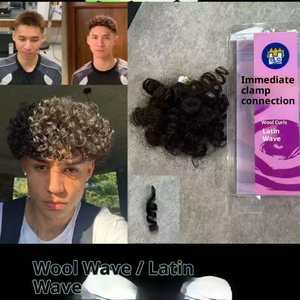 Leslie Morgan Remy cheveux chinois Body Wave sans couture à clipser pour homme - Product Image 5