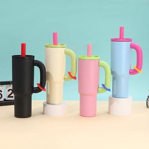 Customized 40OZ/1200ml <b>Double</b> <b>Wall</b> 304 Stainless Steel Travel Mug Vacuum Insulated Tumbler With Lid Straw Handle - Product Image 3