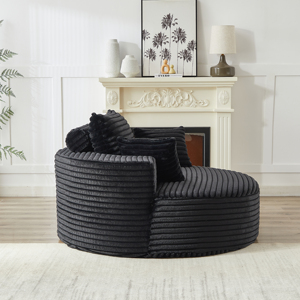Canapé-lit confortable et pliable, compressé sous vide, circulaire, une place, large, avec dossier vertical, pour appartement contemporain - Product Image 5