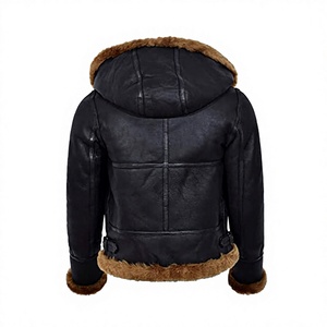 Blouson de moto en cuir véritable pour femme, doublure en fausse fourrure de renard, coupe-vent, respirant, chauffant, design tendance pour l'hiver - Product Image 3