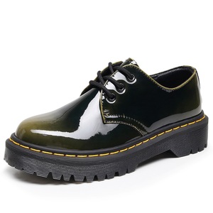 Nouvelles bottes à plateforme pour femmes, bout rond, grande taille, en <span class=keywords><strong>cuir</strong></span> véritable, chaussures épaisses pour femmes, bottines pour femmes, style universitaire - Product Image 2