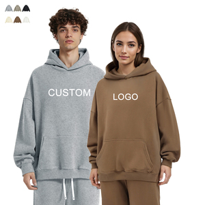 Wholesale 430gsm Heavyweight No String Blank Men Hoodies Unisex Cotton French Terry Oversized Hoodie Custom Logo Streetwear - Product Image 1