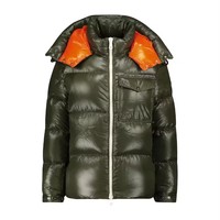 Manteau d'hiver matelassé épais à capuche pour homme, veste longue zippée unie décontractée