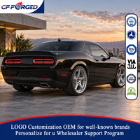 Jantes de voiture en alliage forgé de luxe monobloc 20 21 22 pouces chromées argentées 5x115 à 5 branches à déport profond pour Dodge Challenger