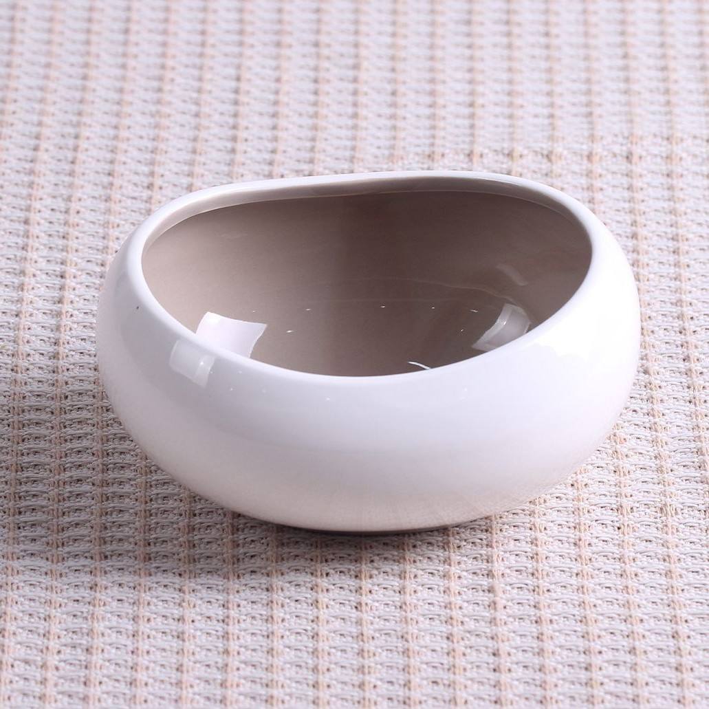 Bol en pierre de 5,5 pouces - intérieur gris, extérieur blanc