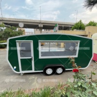 Remorque mobile de restauration rapide en acier galvanisé et fibre de verre, résistante à la rouille, pour service multifonctionnel de glaces, hot-dogs et bonbons en extérieur