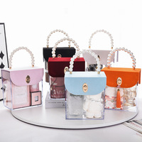 Großhandelspreis Acryl-Organisator Aufbewahrung Geschenkbox Motherstag Dekorationen transparente tragbare Blumenbox mit Lederdeckel