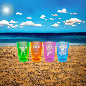 50ml רב צבעוני לשימוש חוזר כוסות שוט ויסקי מפלסטיק אמריקאי סִגְנוֹן שימוש במסיבות - Product Image 3