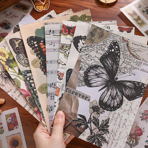 SIMNO 50 fogli effimera libro Art Journaling con fiori farfalla adesivi a tema di bellezza e <span class=keywords><strong>carta</strong></span> <span class=keywords><strong>Decoupage</strong></span> <span class=keywords><strong>per</strong></span> Junk Journal - Product Image 2