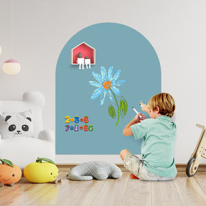Calcomanía de pared magnética con forma de Casa de Arco de 80x100cm, superventas al por mayor, con tiza autoadhesiva para escribir - Product Image 3
