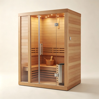 Cabine de sauna individuelle compacte en cèdre pour appartement, balcon, sauna sec ou vapeur