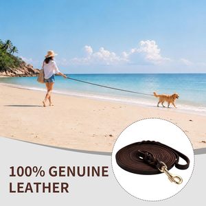 Heavy Duty Luxury <b>Dog</b> <b>Leash</b> Soft Comfortable Braided Genuine Leather Lead for Small Large <b>Dogs</b> Personalized Print Training - Product Image 2
