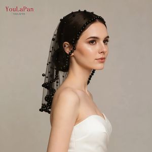 <span class=keywords><strong>Voile</strong></span> court YouLaPan VA10 monocouche noir tendance avec embellissements de perles, <span class=keywords><strong>mini</strong></span>-<span class=keywords><strong>voile</strong></span> mystérieux pour cocktail - Product Image 4