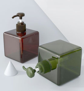 Bouteille de lotion rechargeable 250ml PETG 8oz ambre vert foncé blanc noir vide carré shampooing lavage corporel bouteilles de <span class=keywords><strong>gel</strong></span> <span class=keywords><strong>douche</strong></span> avec pompe - Product Image 2