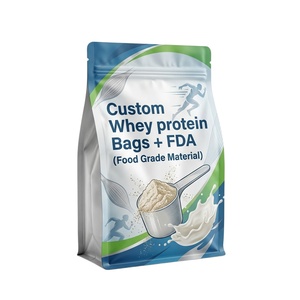 Food Grade Mylar <b>Protein</b> Pouches 8 Side Seal Bags Custom Printing Service Workout Nutrition Storage Fast Production Lead Time - Product Image 1