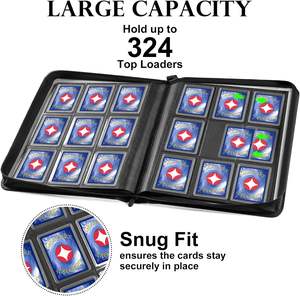 Classeur de cartes à collectionner populaire grande capacité à 9 pochettes en cuir PU premium avec fermeture éclair sécurisée pour collection - Product Image 3