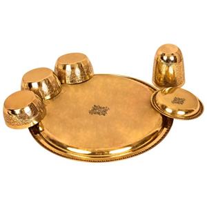 Service de table Design traditionnel, en laiton gaufré, Art indien, ensemble de vaisselle pour la vente, fabricant et fournitures de l'inde - Product Image 3