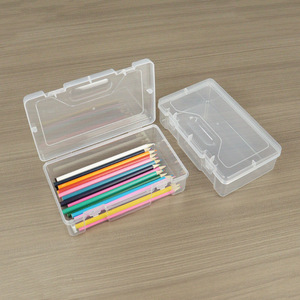 Rectangular Transparent Plastic Storage <b>Box</b> 19.8x11.8x5.5cm Covered For Jewelry Stationery Tools Accessories - Product Image 2