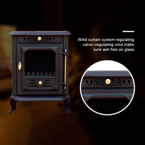 Stufa a Legna Premium per Interni con Cornice Decorativa, Caminetto in Ghisa <span class=keywords><strong>di</strong></span> Alta Qualità per Riscaldamento Domestico - Product Image 3