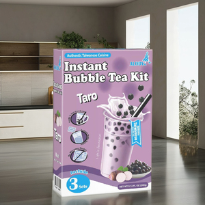 Kit de Té de Burbujas Instantáneo ALODY, Sabor Taro, 3 Sets, Morado, Listo en Menos de 1 Minuto, No Requiere Microondas - Product Image 1