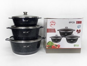 Ensemble de 6 casseroles en granit antiadhésives en <span class=keywords><strong>aluminium</strong></span> forgé, 32, 36, <span class=keywords><strong>40</strong></span> <span class=keywords><strong>cm</strong></span>, de haute qualité, pour cuisine - Product Image 5