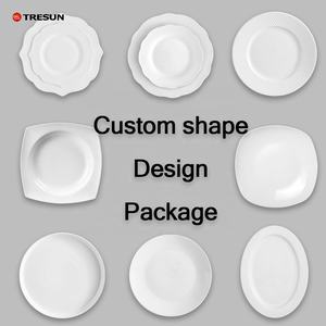 Günstige Speiseteller im Großhandel 10,5 Zoll Große Reinweiße Runde Hotel-Keramik-Porzellan-Tellerset für Restaurants - Product Image 6