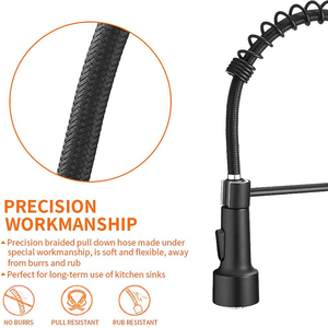 Grifos de <span class=keywords><strong>Cocina</strong></span> <span class=keywords><strong>Gourmet</strong></span> Extraíbles con LED, Grifos Mezcladores de Agua Fría y Caliente, Grifo de Fregadero de Latón y Cobre Negro para <span class=keywords><strong>Cocina</strong></span> - Product Image 5